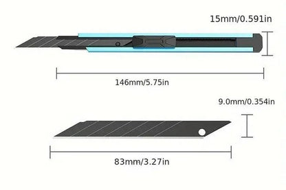 Allzweckmesser mit Abbrechklinge und Abmessungen, ideal für präzises Schneiden