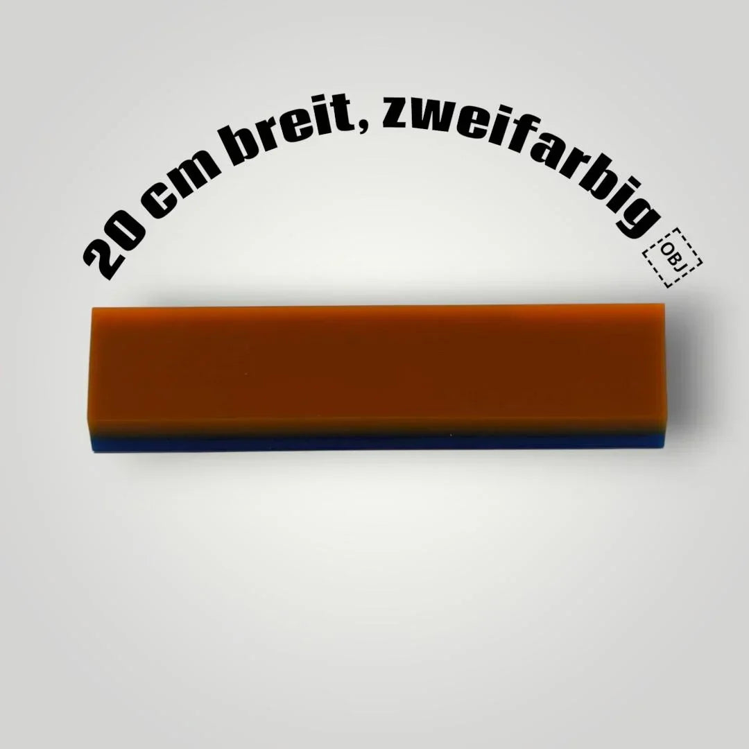 Zweifarbiger Ersatzrakel 20 cm breit für Fensterfolie, Flachrand-Design