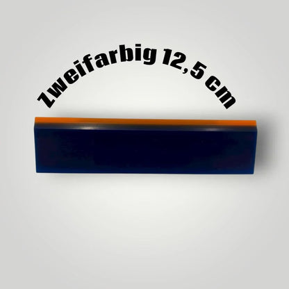 Ersatzrakel zweifarbig, 12,5 cm, für Fensterfolienmontage, dunkelblau mit oranger Kante