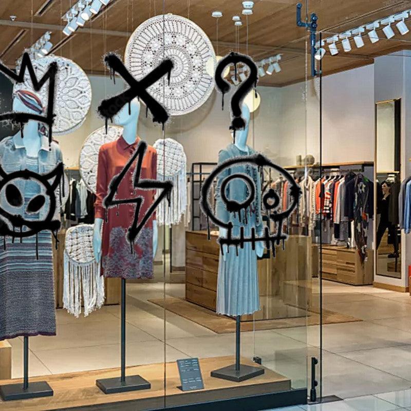 Grafittischutzfolie am Schaufenster