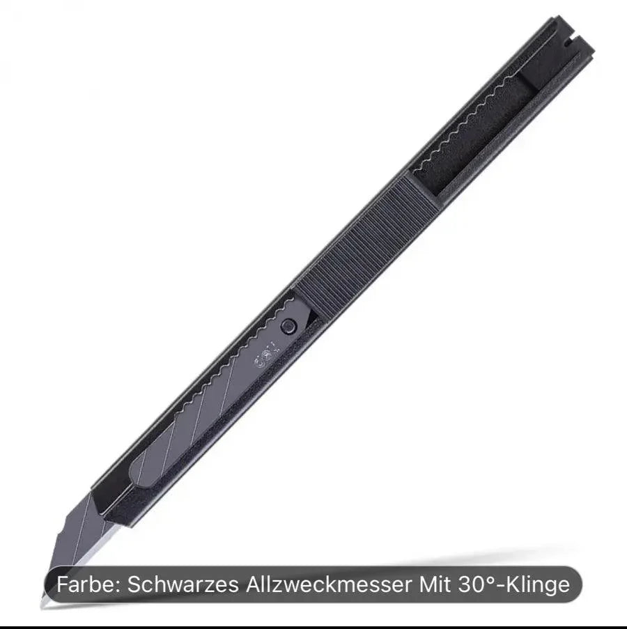 Schwarzes Allzweckmesser mit 30°-Klinge für Folienmontage, präzises Schneidwerkzeug